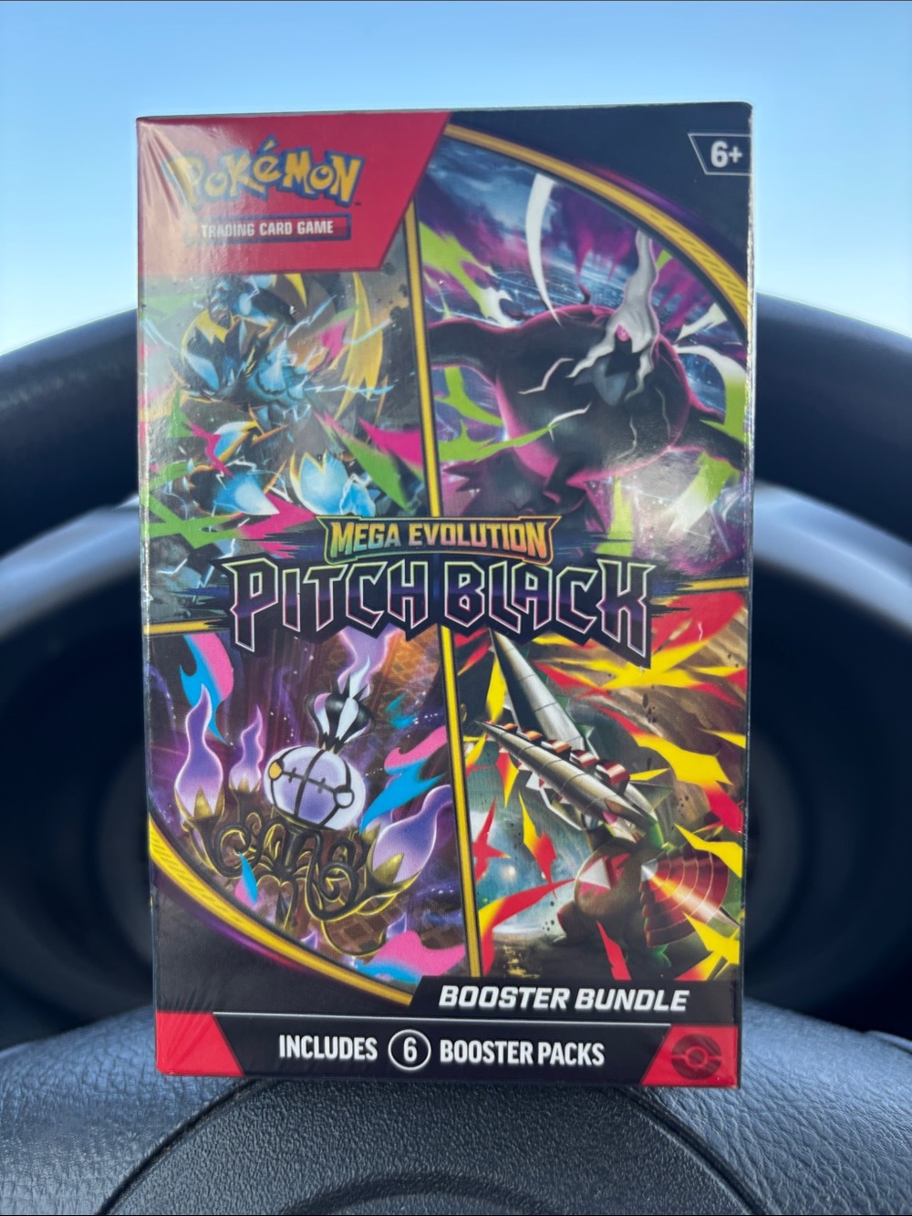 Pokemon Pitch Black Mega Evolution Booster Bundle - Black, Purple, Yellow, Red